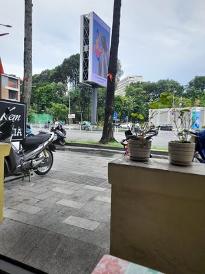 This restaurant is 100 years old! Looking out at Tin Nghia in Ho Chi Minh City