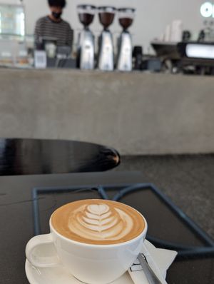 Wonderful oat flat white at Option Coffee Bar in Udon Thani