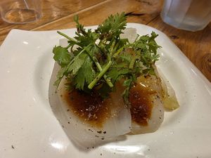 Local onion at Isogami Gyoza Bar Tomako in Kobe