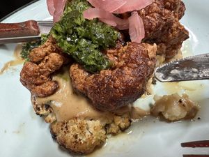 A half eaten cauliflower steak!   at Bodriggy Brewing Company in Abbotsford
