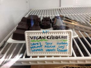 Excellent vegan chocolates! at Salud Live Kitchen and Juice Bar in Bend