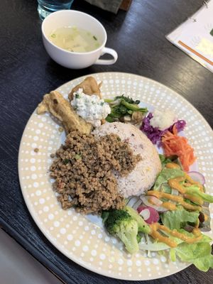 Mai's plate was delicious. So many good flavours    at Mai No Ki in Tokyo
