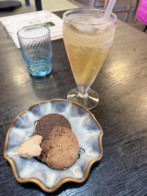 Home made ginger ale was super tasty! Cookies were ok. Chocolate cake was finished😜 at Mai No Ki in Tokyo