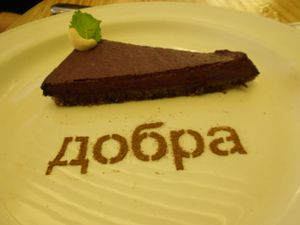 Blueberry dessert, nice vegan and raw dessert at Cafe Ukrop II in St Petersburg