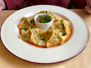 Spinach ravioli. at Cafe Ukrop II in St Petersburg