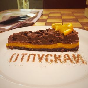 chocolate orange cake at Cafe Ukrop II in St Petersburg