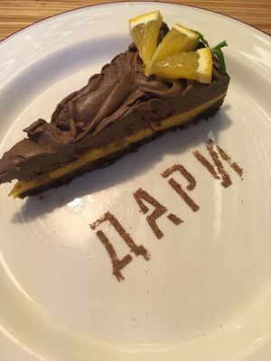 Chocolate orange raw cake  at Cafe Ukrop II in St Petersburg