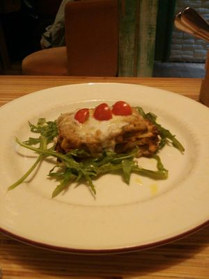 Lasagna at Cafe Ukrop II in St Petersburg