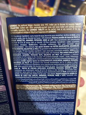 ingredients rice chocolate  at Leonidas - Grand Place in Brussels