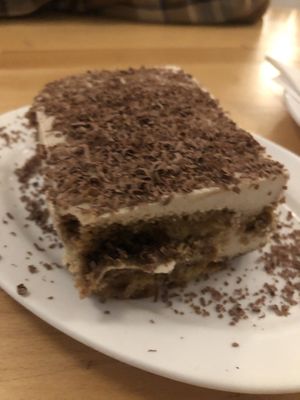 Vegan tiramisu   at Via Tevere Main Street in Vancouver