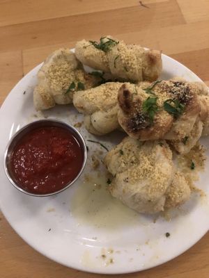 Vegan garlic knots  at Via Tevere Main Street in Vancouver