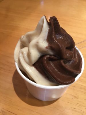 Mixed chocolae and vanilla brown rice soft serve 400¥ at Osawa Japan - Shinjuku in Tokyo