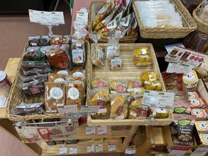Home made snack foods like choc banana bread and almond scones by the counter.  at Osawa Japan - Shinjuku in Tokyo