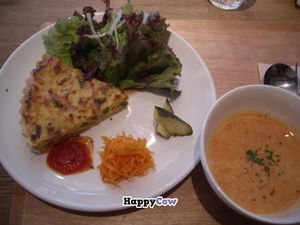  Tofu & Millet Cream Quiche Plate 1260yen. at Cafe Topinambour in Tokyo