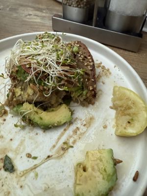 Mostly demolished avocado toast  at Oh Martine ! in Geneva