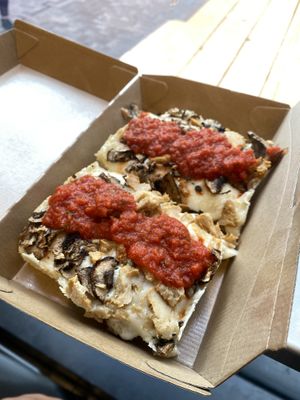 My own vegan pizza creation 💖🍕😋 Satisfying!! Vegan Cheese was gooey and very yummy!  at Joyride Pizza - Market St in San Francisco