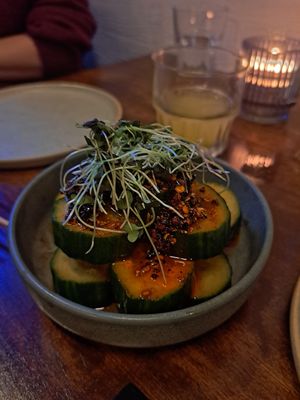 Cucumber salad at Natsu in Montreal