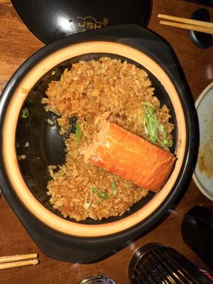 Salmon on crispy rice   at Natsu in Montreal