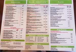 Full menu sideways at Fresh To Order in Atlanta