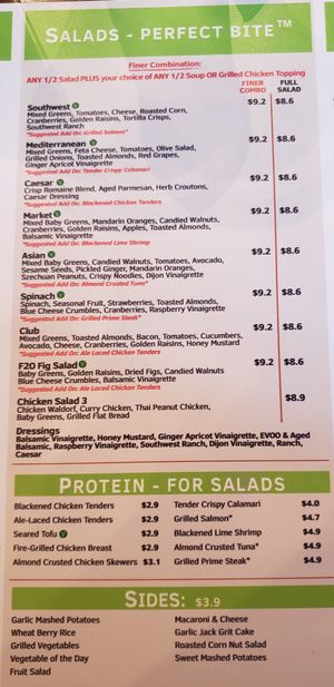 Menu at Fresh To Order in Atlanta