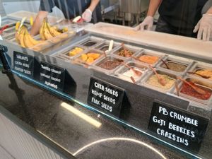 Variety of topping at TRU Bowl Superfood Bar in Chandler