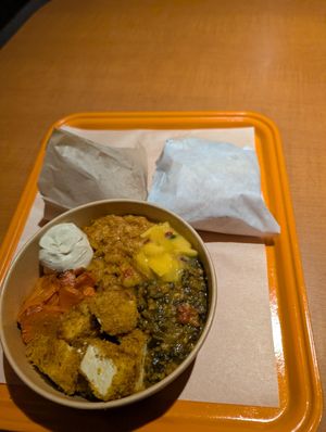 Lentil bowl at Darlene's Veg  in Eugene