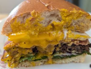 Bacon egg cheeseburger at Station No 3 in Kirkwood