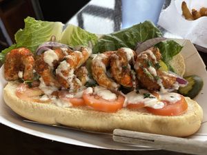 shrimp po' boy!  at Station No 3 in Kirkwood