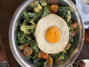 kale salad + egg! at Station No 3 in Kirkwood