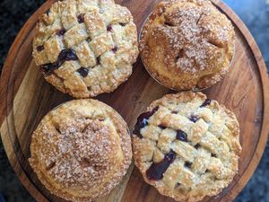 Mini Apple Cinnamon & MIni Peach Blackberry Pies at Little Blue - Pop Up in Wareham