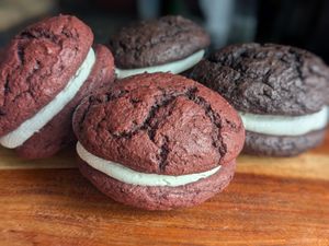Red Velvet and Chocolate Whoopie Pies at Little Blue - Pop Up in Wareham