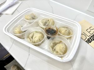 Vegan truffle soup dumplings  at Fok Noodles in New York City