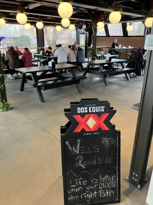 Inside dog-friendly dining area at Wells Roadside  in St Louis Park