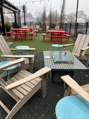 Outside dog-friendly patio area at Wells Roadside  in St Louis Park