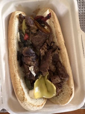 Philly cheese steak 1 round 1   at Wells Roadside  in St Louis Park