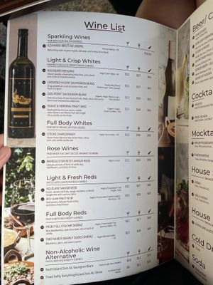 Good that even the wine list has vegan labelling  at It's Mirchi Healthy Indian in Stafford