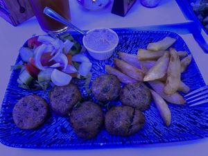 Zucchini finger „Pumpkin balls"  at Mangas Restaurant in Ayia Napa