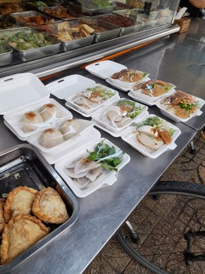 Pre cooked ready to go vegan food at Diệu Anh in Ho Chi Minh City