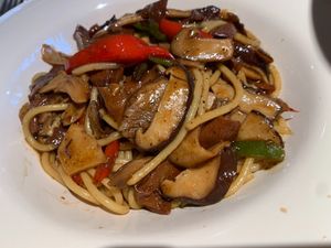 Mushroom pasta at Honey Plant Restaurant - 蜜时光植物料理店 in Qujing