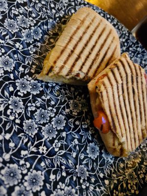 Vegan cheese and roast vegetable panini at The Crosse Keys - JD Wetherspoon in London