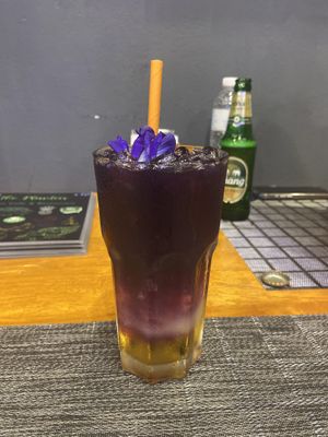 Butterfly pea tea  at The Planters in Ao Nang