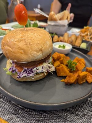 Tonkatsu burger at The Planters in Ao Nang