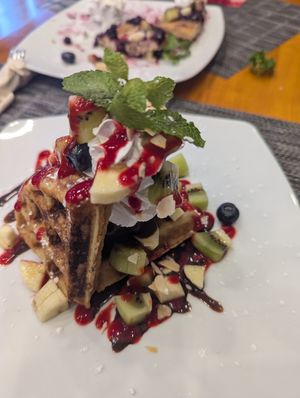 Waffles with ice cream at The Planters in Ao Nang