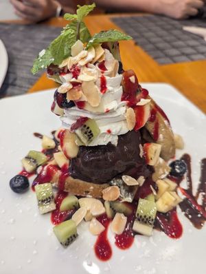 Waffles with ice cream at The Planters in Ao Nang