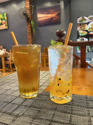 Iced Lime Tea and Sparkling Passionfruit  at The Planters in Ao Nang
