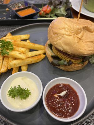 Spicy tofu burger   at The Planters in Ao Nang