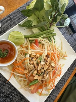 Full tray for the papaya salad   at The Planters in Ao Nang