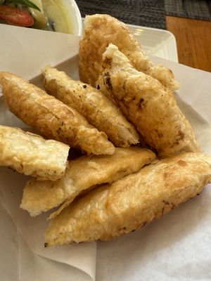 Fluffy naan wedges that came with the curry   at The Planters in Ao Nang