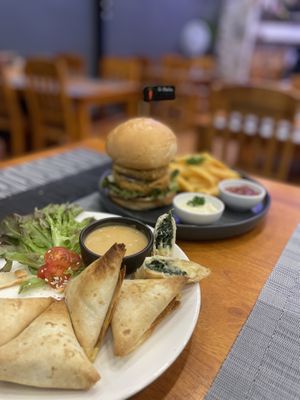 Cheesy Spinach Wrap + Chofu Burgerr  at The Planters in Ao Nang