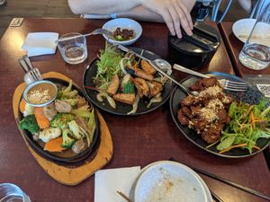 Vegan beef, vegan fish and vegan pork. at Au Lac Royal Vegan Cuisine in Dickson